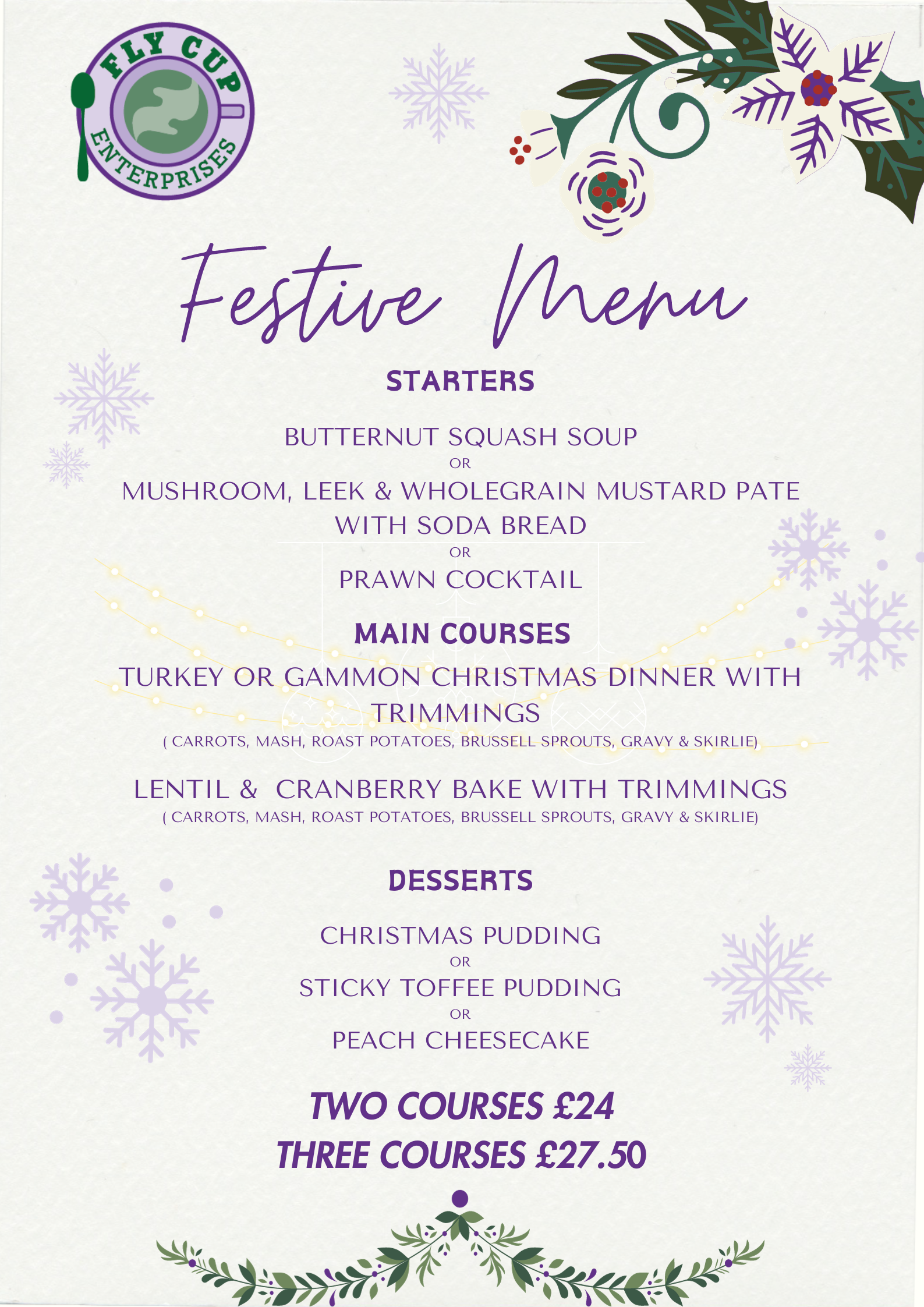 Xmas Festive Menu 2023