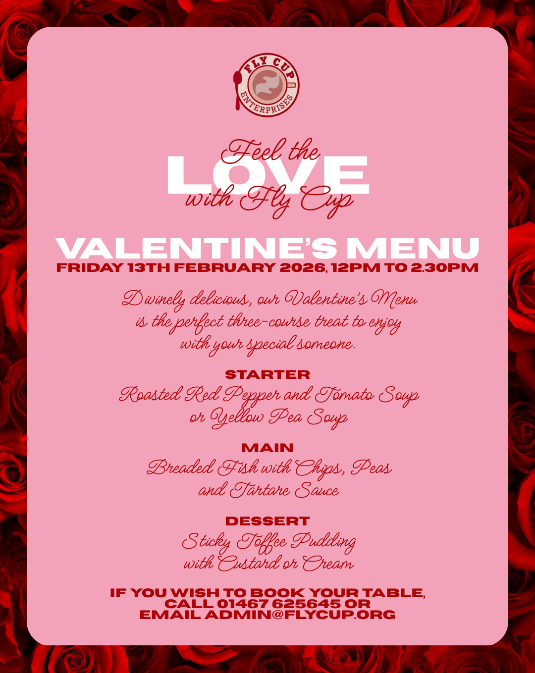 Fly Cup Enterprises Valentine's Menu 2026